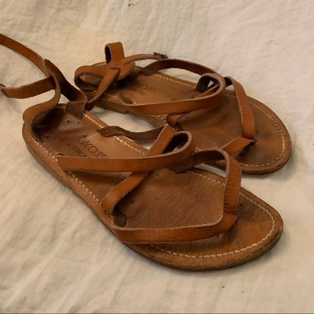 Anthro K.Jacques brown leather sandals shoes 38 - Picture 3 of 9